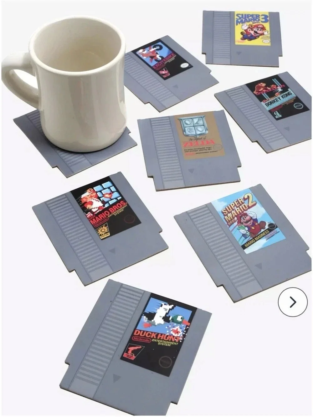 Nintendo NES Coasters 8-Piece Gray & Red